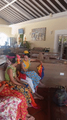 Resort activities and costume preparations documented in Porlamar, Venezuela