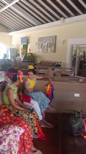 Resort activities and costume preparations documented in Porlamar, Venezuela