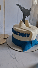 Karate birthday cake for Максим, shot in detail