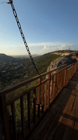 Tourist documents Ovech Fortress visit in Provadia, Bulgaria