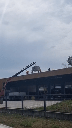 Bombers helicopter and crane operation spotted in Olot