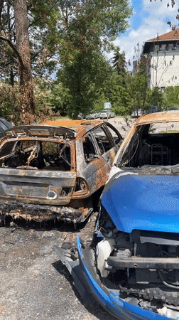 Two burnt-out cars found abandoned on Sofia street