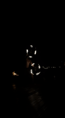 Fire dancer performs nighttime show at Indonesian resort