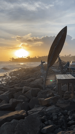 Sunset beach scene captured on video in Kathaluwa, Sri Lanka