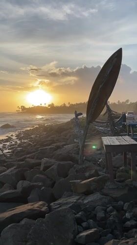 Sunset beach scene captured on video in Kathaluwa, Sri Lanka