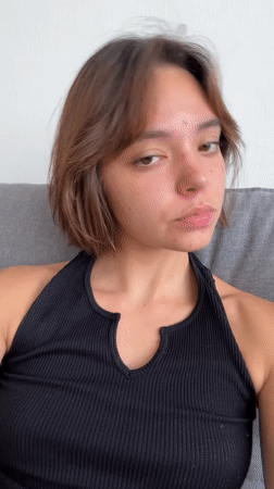 Woman recorded on couch in Mexican home