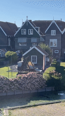 Quiet morning at Marken's historic harbor and waterfront