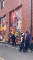 Street artists paint murals in Khimki public spaces
