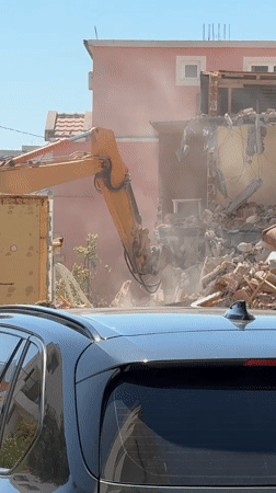 Building demolition underway in Bar, Montenegro