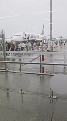 Rainy day operations on the tarmac at Dublin Airport