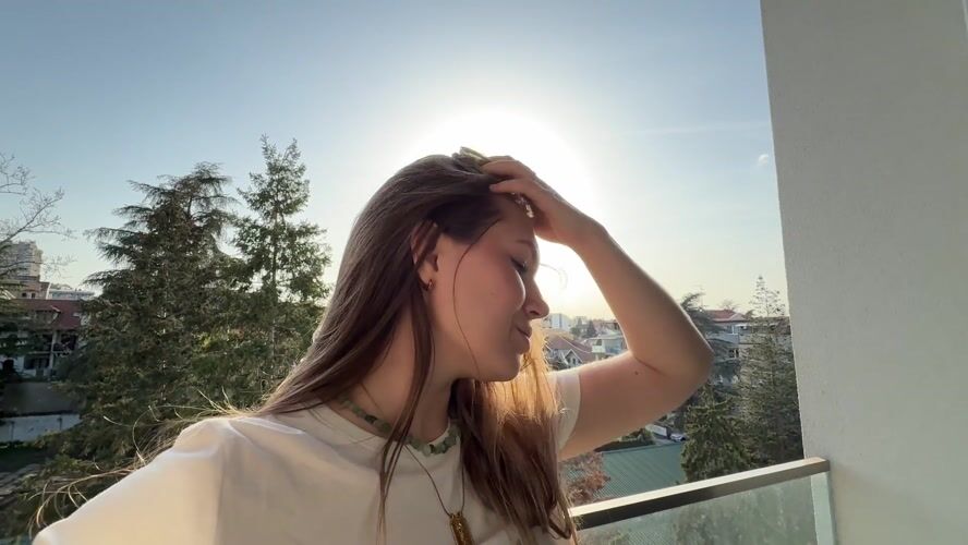 Woman poses for photos during sunny afternoon in Belgrade