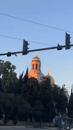 Tourist documents Varna cathedral and colonial architecture in Bulgaria