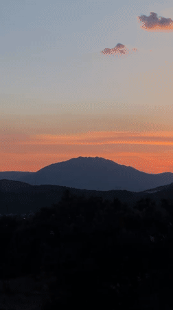 Golden hour over Podgorica's hillside skyline