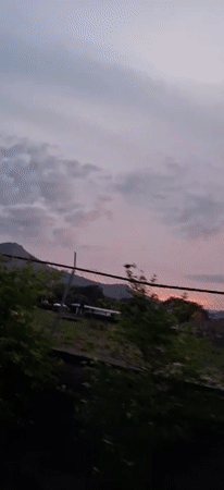 Evening sunset captured from moving vehicle in Tinaquillo, Venezuela