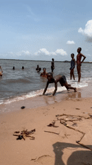 Children enjoy beach day swimming and playing in Ikorodu
