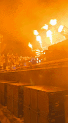 Live concert in Nesebar lit up by pyrotechnics and stage fire