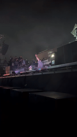 Live concert in Nesebar lit up by pyrotechnics and stage fire