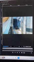 Video editor works on shelter footage in Gaza