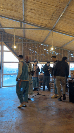 Traditional music and fire dance performance in Tameslouht, Morocco