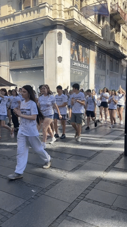 Youth groups in matching shirts gather, celebrate in Belgrade