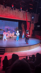 Live Aladdin stage show with costumed cast in Serik, Turkey