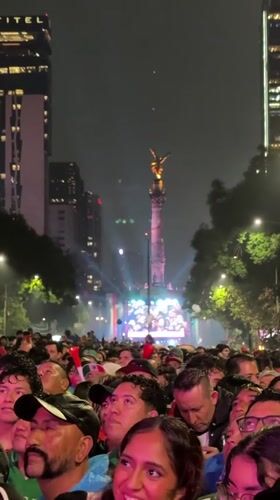 Mexico City streets packed for late-night soccer watch party