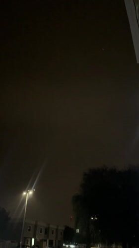 Thunderstorm with lightning strikes Abu Dhabi neighborhoods
