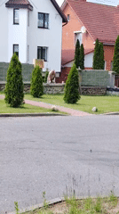 Quiet morning street life documented in suburban Belarus village