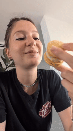 Biting into a macaron in Ramat Gan