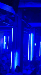Man smokes hookah indoors in Varna, Bulgaria