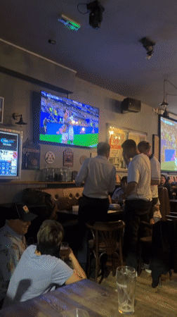 England vs Croatia, 3-2, watched live in a London pub