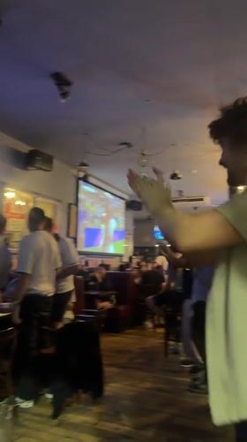 England vs Croatia, 3-2, watched live in a London pub