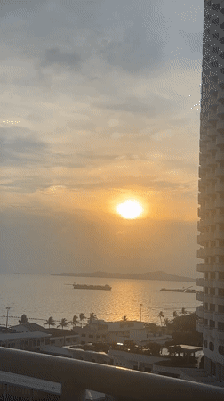 Balcony sunset dining captured in Pattaya Thailand