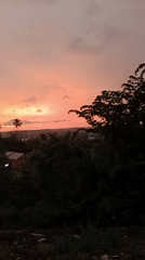 Sunset captured over Lhokseumawe Indonesia tropical landscape