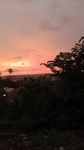 Sunset captured over Lhokseumawe Indonesia tropical landscape