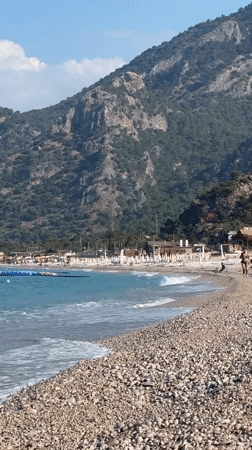 Early morning beach scenes documented in Fethiye, Turkey