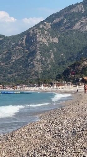 Early morning beach scenes documented in Fethiye, Turkey