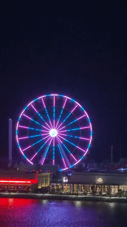 Dubai's Ain Dubai Ferris wheel displays colorful LED light show