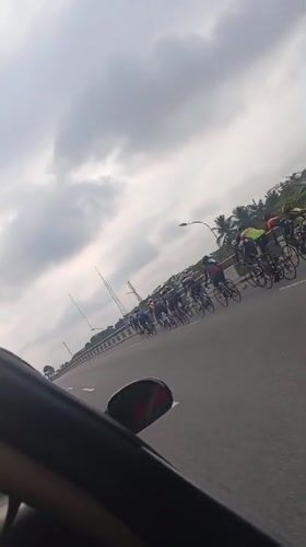 Organized cycling event observed on Nigerian road