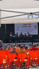 Traditional folk dance performances at an outdoor festival in Pleven
