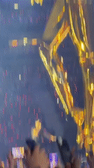 Frankfurt stadium concert with elaborate golden stage setup