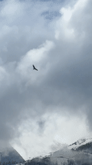 Aircraft spotted over cloudy Krasnaya Polyana mountains