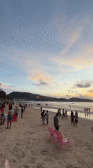 Patong Beach and strip come alive at sunset