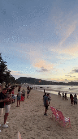 Patong Beach and strip come alive at sunset