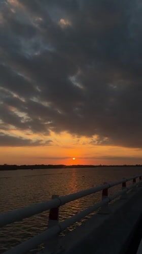 Sunset observed over ocean in Kuta Selatan, Indonesia