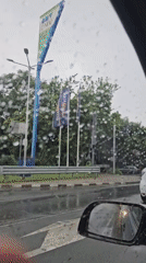 Rainy morning street life in Stara Zagora, Bulgaria