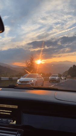 Sunset drive through Dilijan's mountain roads, Armenia
