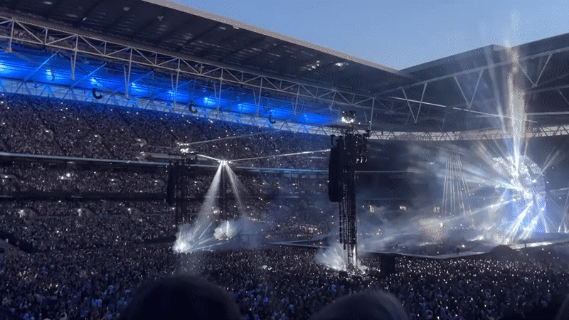Packed London stadium lights up for a major concert