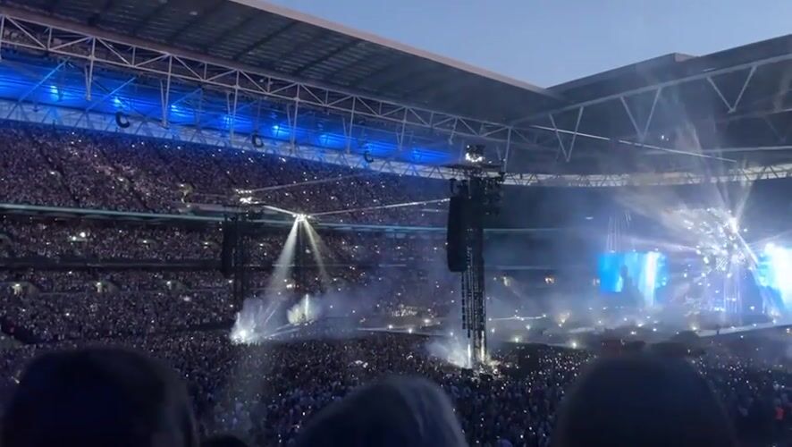 Packed London stadium lights up for a major concert