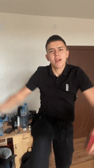 Young man dances, takes selfies in Bulgarian home